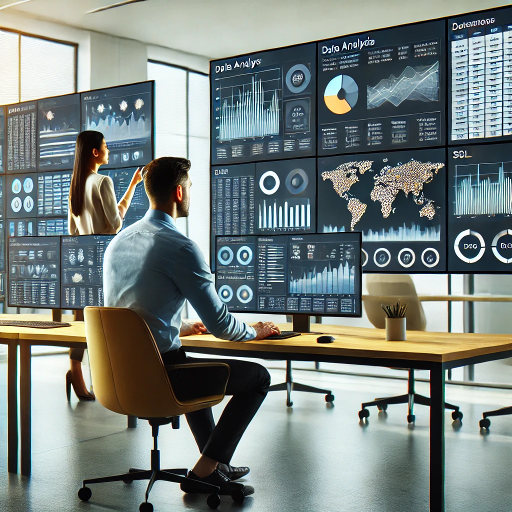 An image showing global data path analyzing in the office 